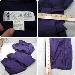 Columbia Snow Suit Men Medium Purple Water Resistant Snowmobile  VTG 90s 33x31‎